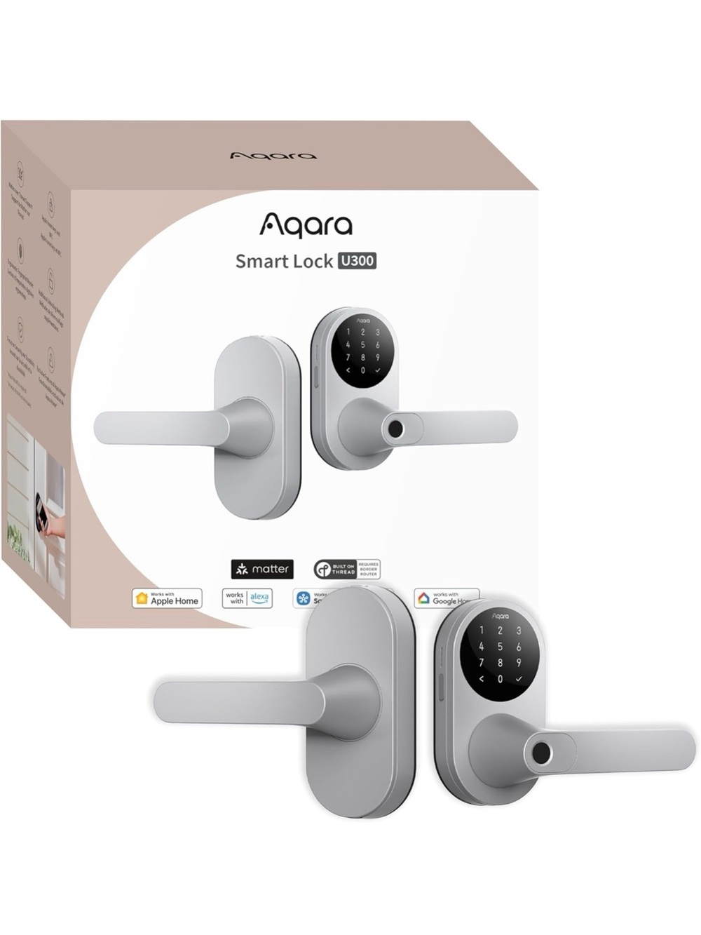 Aqara Smart Lock U300 Keyless Door Handle - Silver